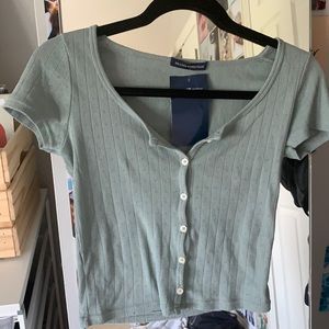 light green brandy melville cropped t-shirt